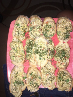 Foto resep Garlic baguette with macaroni