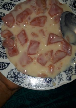 A picture of Pawpaw dessert #coconut/Tamarindcontest.