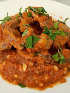 Una foto de Mollejas de pollo en Salsa