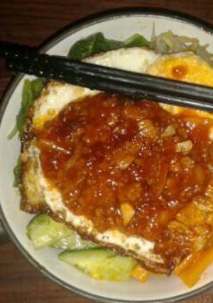 Foto resep Bibimbap ala wong Indo... Indonesia 😆😄