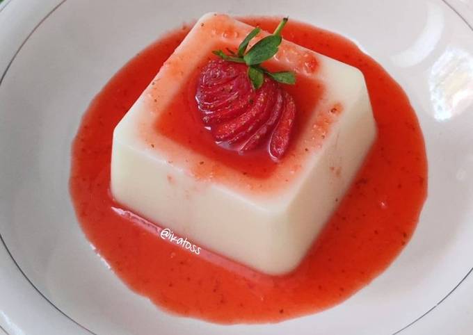 Resep Strawberry Panna Cota No Gelatin Pakai Nutrijel Legit Dan Nikmat Dengan Bahan Yang Simple Zona Memasak