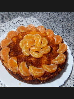 صورة لوصفة كيكة بالمندرين