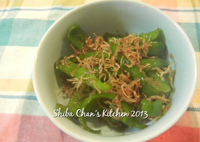 Recipe of Quick Stir-Fried Chirimen Jako and Green Bell Peppers