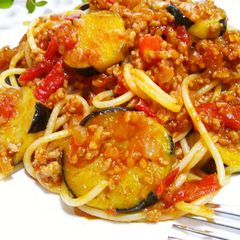 Pasta Bolognese with Yakiniku Sauce A picture of Pasta Bolognese with Yakiniku Sauce.