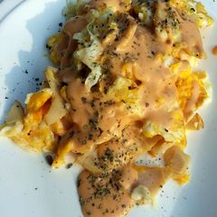A picture of Turkey Srambled Eggs with Turkey.