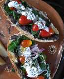 Molletes con frijol y espinacas 🌱🍞