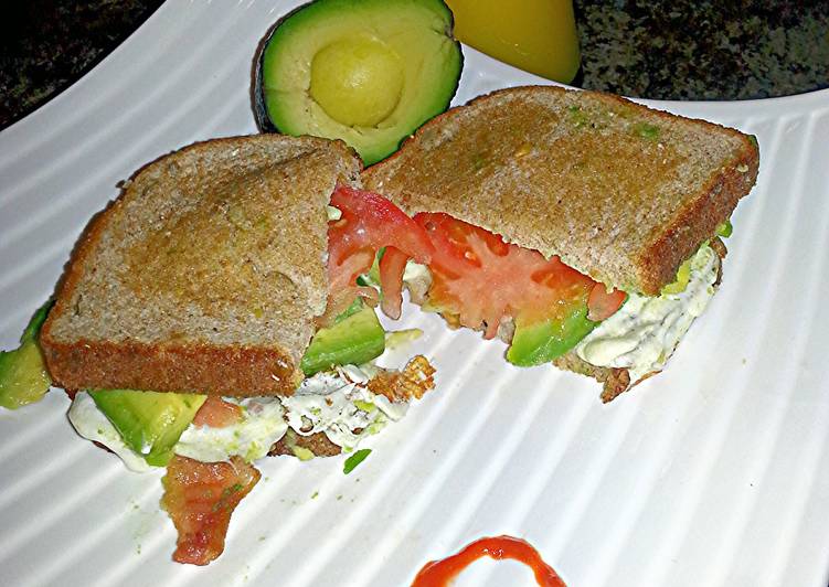 Recipe of Super Quick Homemade Avocado, Tomato, Mozzarella, &amp; Bacon Sandwich