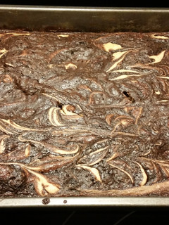 A picture of Peanut butter cheesecake swirl brownies.