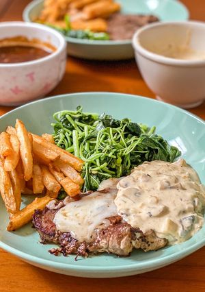 Foto resep Wagyu Steak Mushroom Sauce