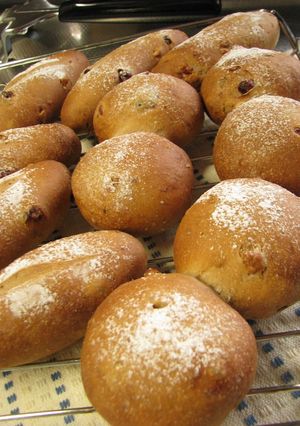 A picture of Chewy Little Walnut-Raisin Whole Wheat Rolls.