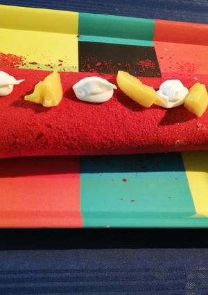 Una foto de Brazo gitano red crema y duraznos