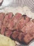 Steak with mushroom sauce