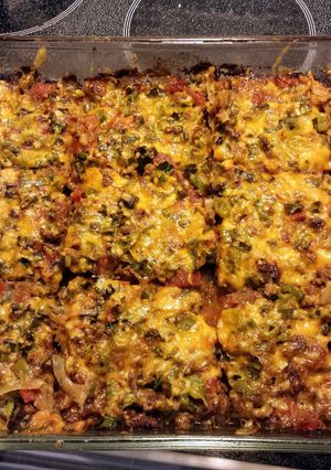 A picture of Mexican Lasagna.