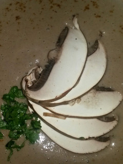 A picture of Sig's Bread and Mushroom soup.