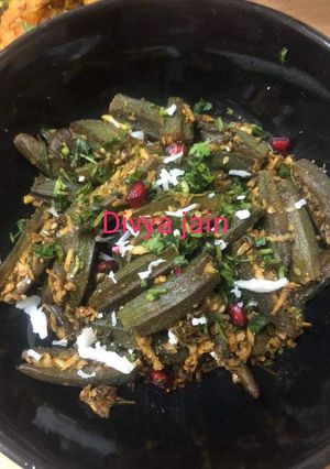 A picture of Bharwa bhindi.