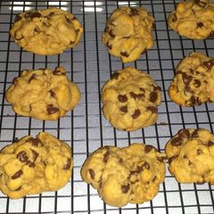 A picture of Grandmas peanut butter chocolate chip cookies.