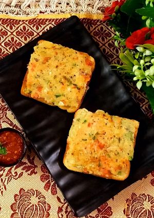 A picture of Open Italian bread toast.