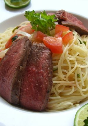 A picture of Thai-Style Chilled Beef Pasta.
