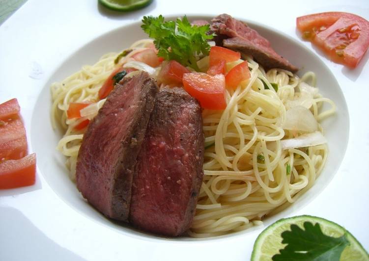 Recipe of Homemade Thai-Style Chilled Beef Pasta