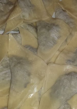 A picture of Short cut mushroom ravioli.