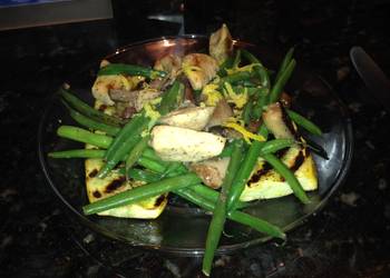 Easiest Way to Make Perfect Grilled Squash  Halibut w Green Beans  Portobellos