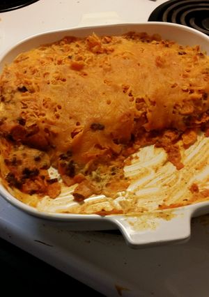 A picture of Dorito taco bake.