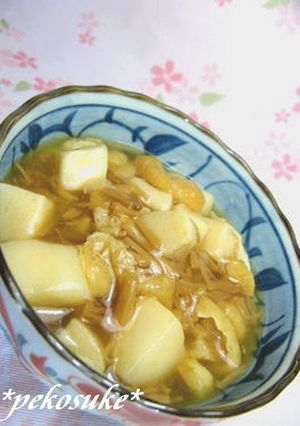 A picture of Soft & Creamy Namehan (Nametake Mushrooms & Hanpen Fish Cake).