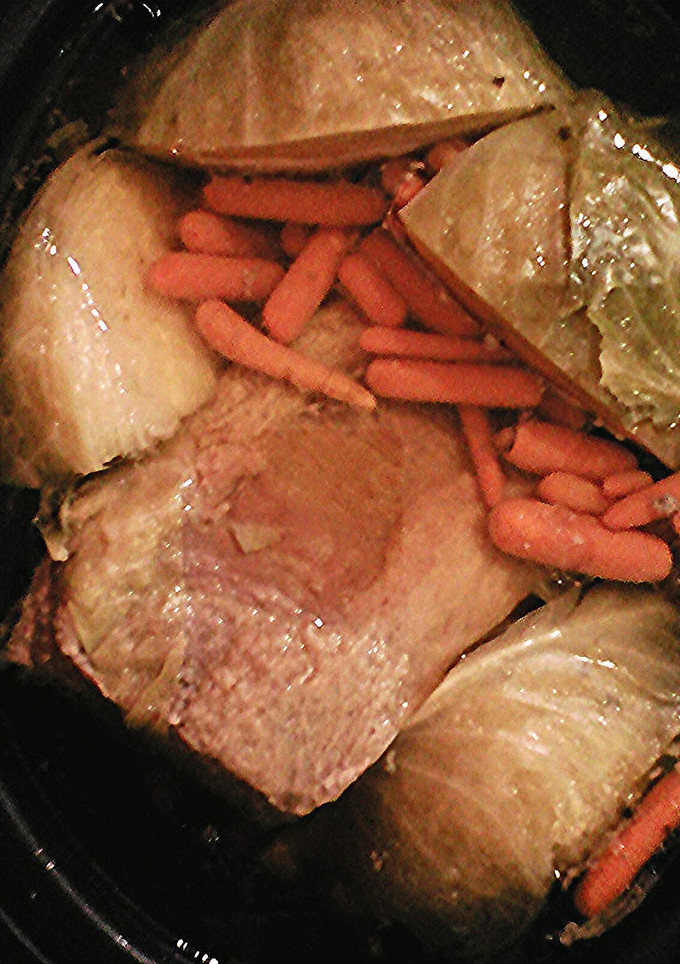 A picture of Corned Beef & Cabbage.