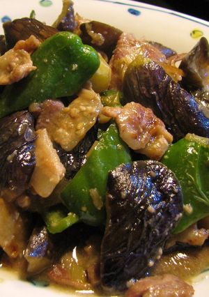 A picture of Pork, Eggplant, and Bell Pepper Miso Stir-fry that Kids will Love!.