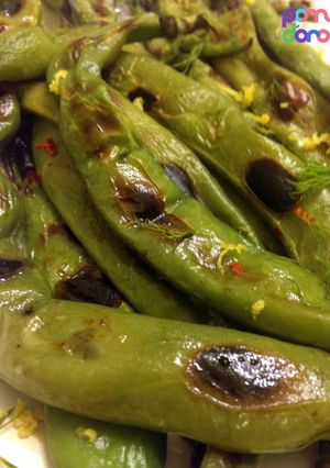 A picture of Broiled Fava Bean Pods.