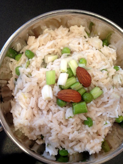 A picture of Indian inspired coconut rice..