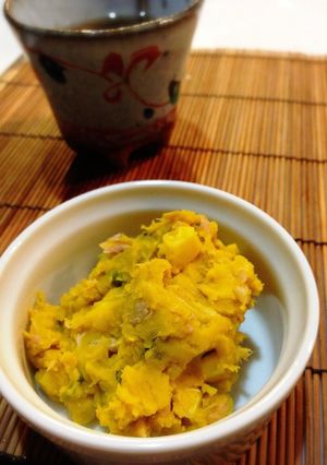 A picture of Egg and Dairy-free Tasty Kabocha Salad.