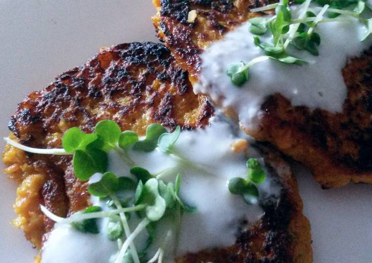 Sig's Carrot Rosti with Garlic and Cress Dip