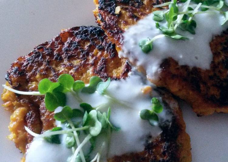 Easiest Way to Make Quick Sig&#39;s Carrot Rosti with Garlic and Cress Dip