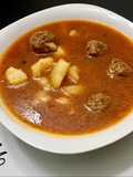 Meatball and Potato Balls in Sauce