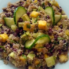 A picture of Vickys Aduki Bean, Mango & Quinoa Salad, GF DF EF SF NF.