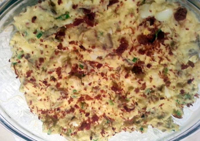 Perfect Picnic Potato Salad with Eggs and Bacon Bits