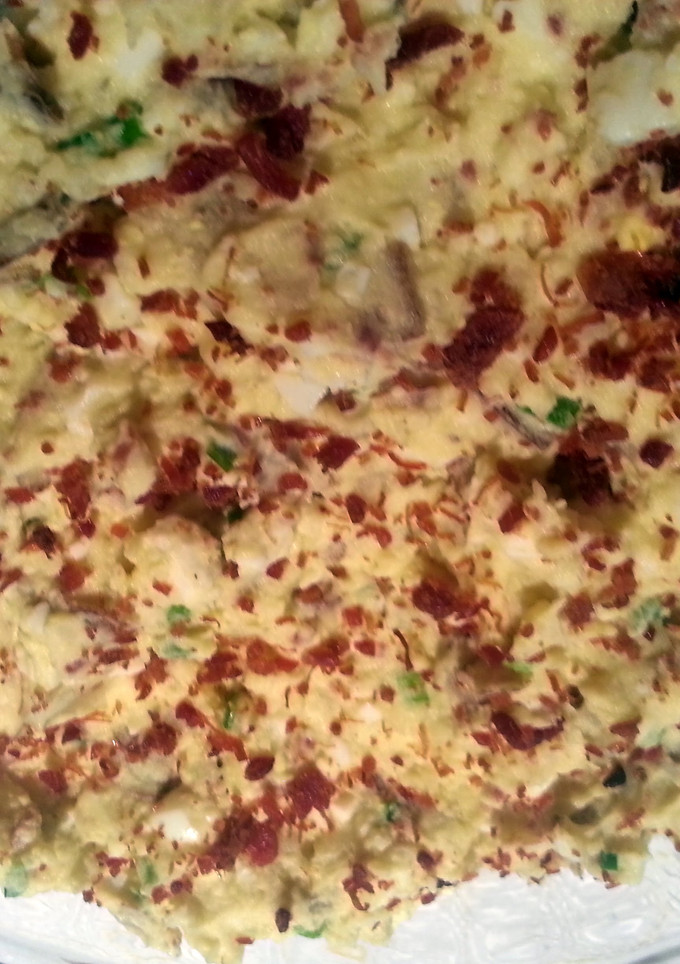 A picture of Perfect Picnic Potato Salad with Eggs and Bacon Bits.