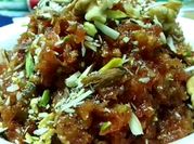 A picture of walnut gajar ka halwa
