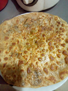A picture of Left over Spinach Paratha.