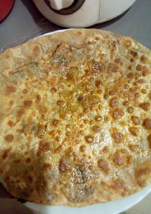 A picture of Left over Spinach Paratha.
