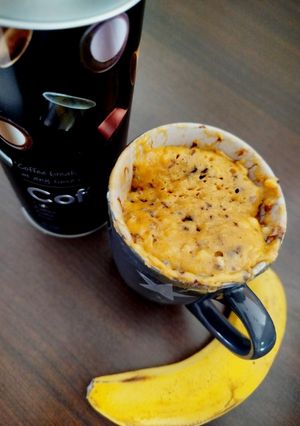 Une photo de Cake mug banane beurre de cacahuète