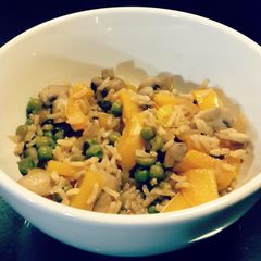 A picture of Mushroom and saffron pilaff.