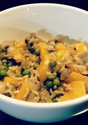 A picture of Mushroom and saffron pilaff.