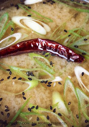 A picture of Miso Soup with Somen Noodles.