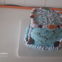 A picture of Blue berry/Strawberry Cake.