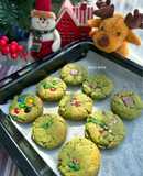 New York Style Matcha Cookies - Bánh quy trà xanh Giáng Sinh