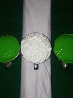 A picture of Nigerian Flag Mug Cake.