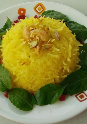 A picture of Kasri meethay rice.