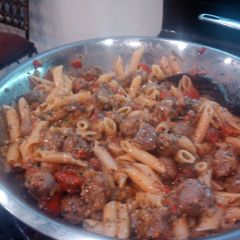 A picture of Stacy's Italian Sausage Pasta.